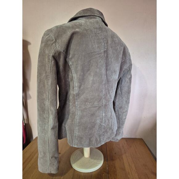 Genuine Suede Uniform Leather John Paul Richard womens blazer‎ size large brown - Picture 3 of 5